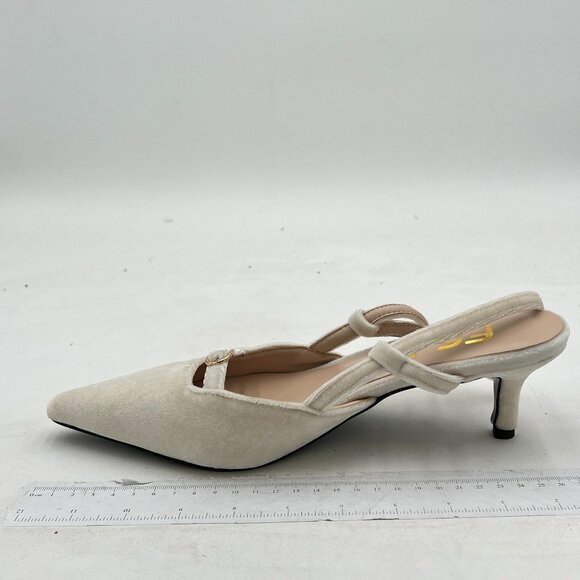 FSJ Shoes - FSJ Cream Heels for Women